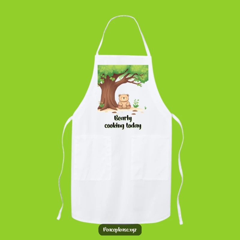 Funny Bear Apron: Meditating Chef, Hilarious Kitchen Gift for Cooks