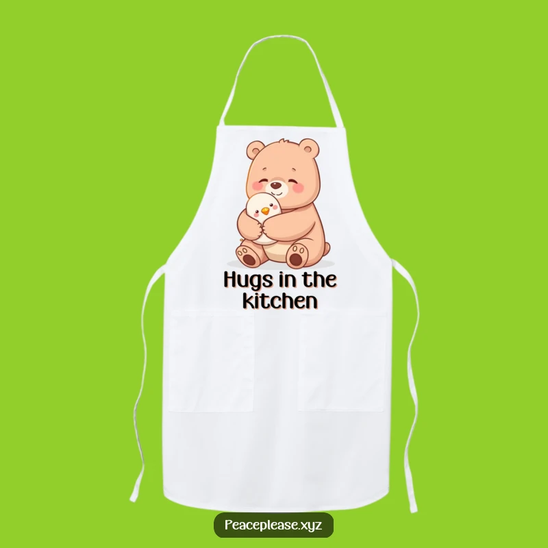 Funny Bear Hug Apron: Cute Kitchen Wear for Animal Lovers, Perfect Funny Gift