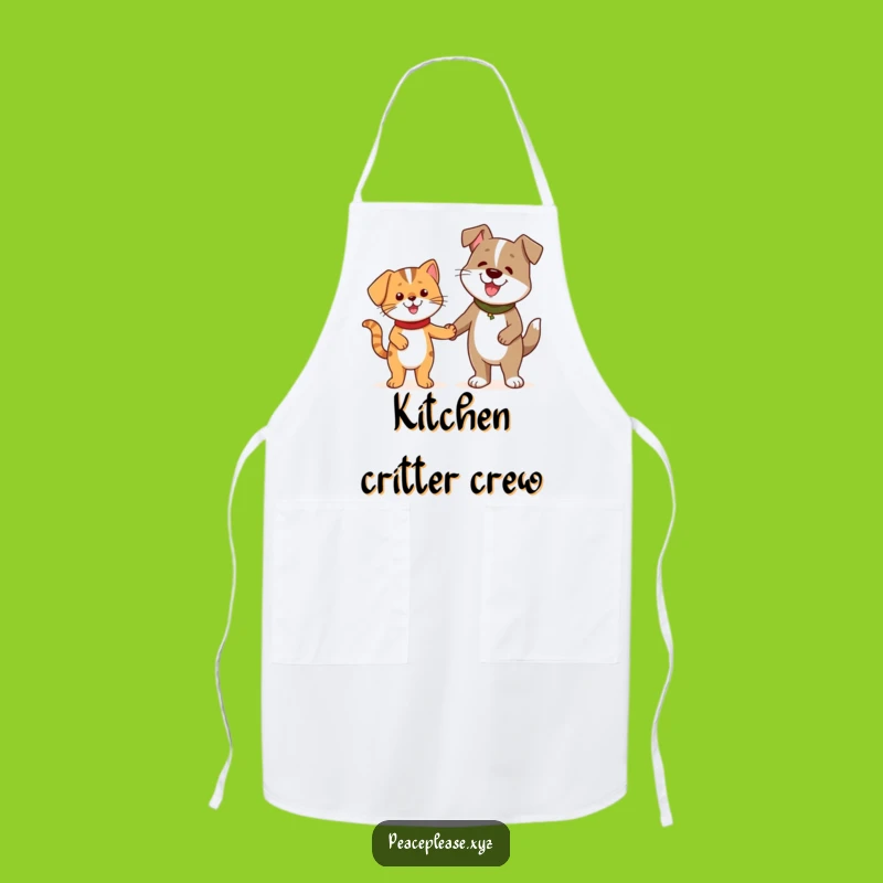 Funny Cat Dog Friends Apron: Cook with Friendship with this Cheerful Kitchen Design