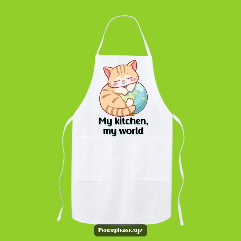 Funny Cat Globe Apron: Kitchen Wanderer, Hilarious Chef Gift