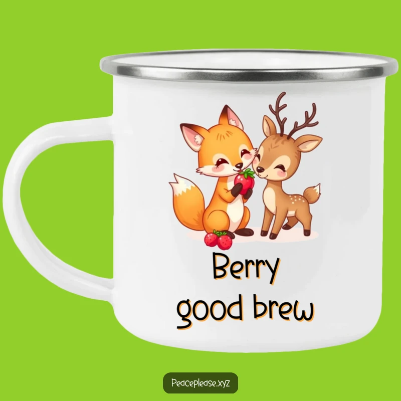 Funny Fox & Deer Camping Mug: Share a Sip Outdoors, Perfect Funny Gift