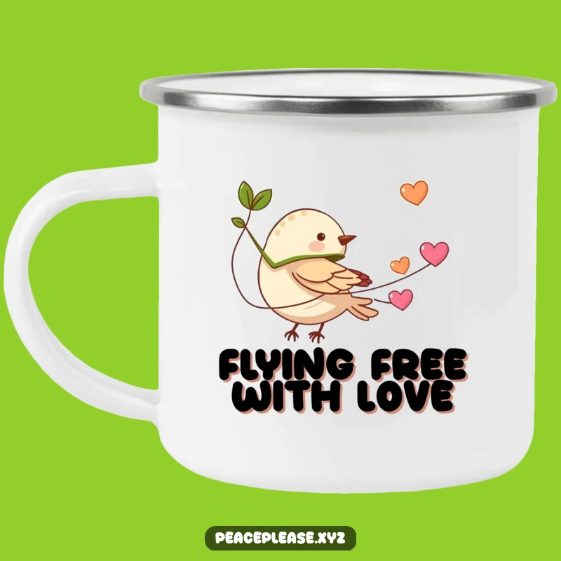 Funny Bird Heart Flight Camping Mug: Durable Tiny Hero Cup for Adventures
