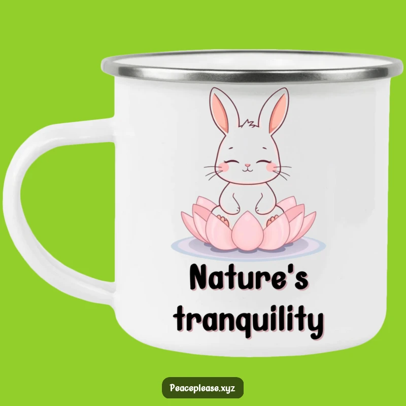 Funny Calm Rabbit Camping Mug: Zen Lotus Meditation Gift