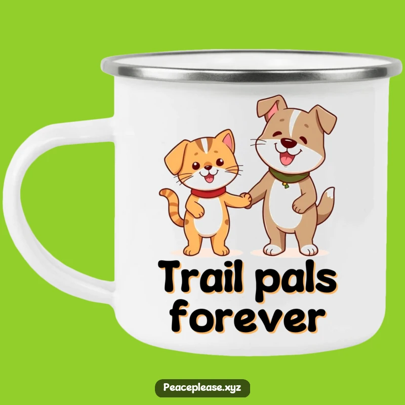 Funny Cat Dog Friends Camping Mug: Share Friendship on Your Adventures