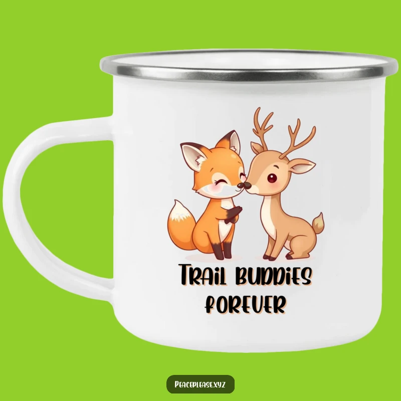 Funny Fox & Deer Camping Mug: Whimsical Outdoor Drinkware, Perfect Gift!