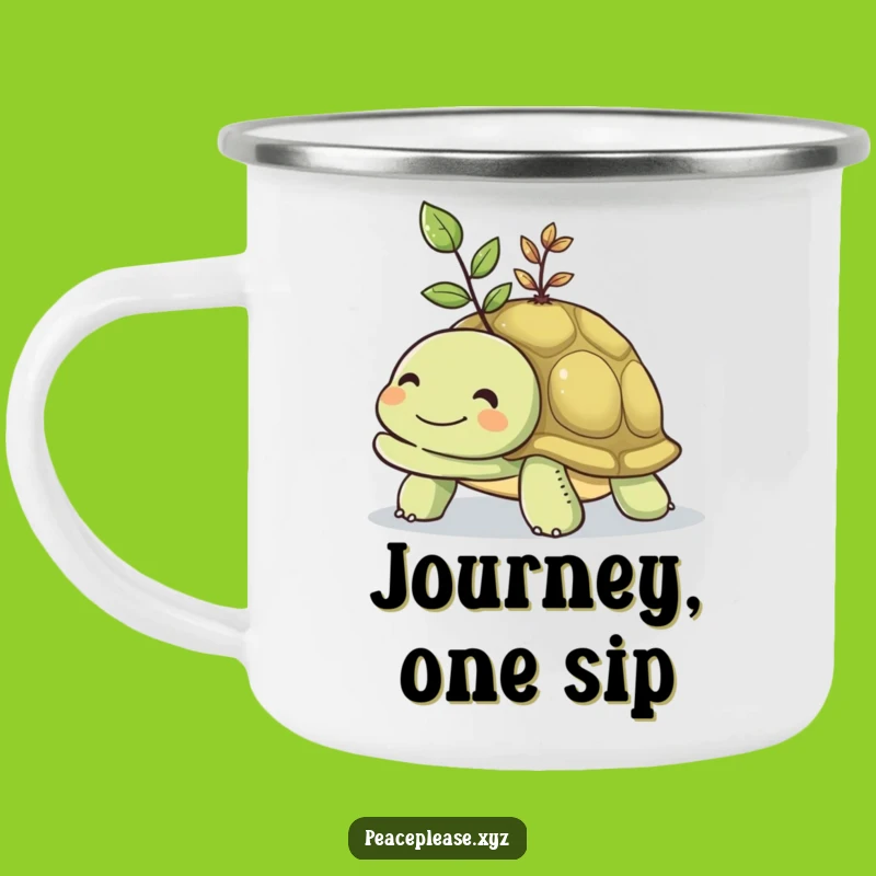 Funny Turtle Seedling Camping Mug: Slow Growth, Nature Drinkware