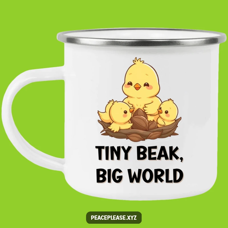 Funny Chick Family Camping Mug: Adorable Nesting Chicks, Outdoor Fun