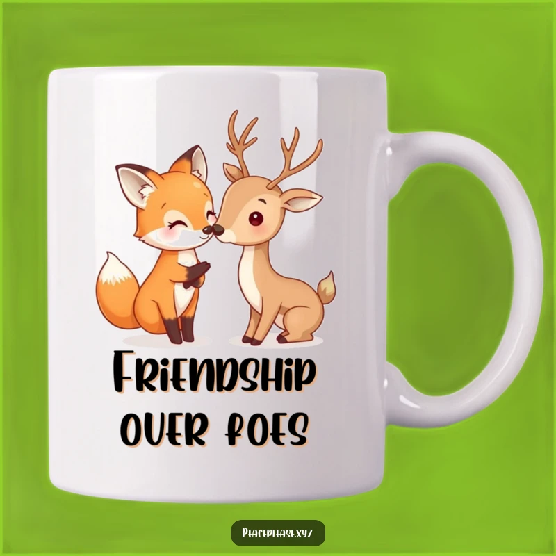 Funny Fox & Deer Nose Touch Mug: A Whimsical Woodland Friendship Gift!