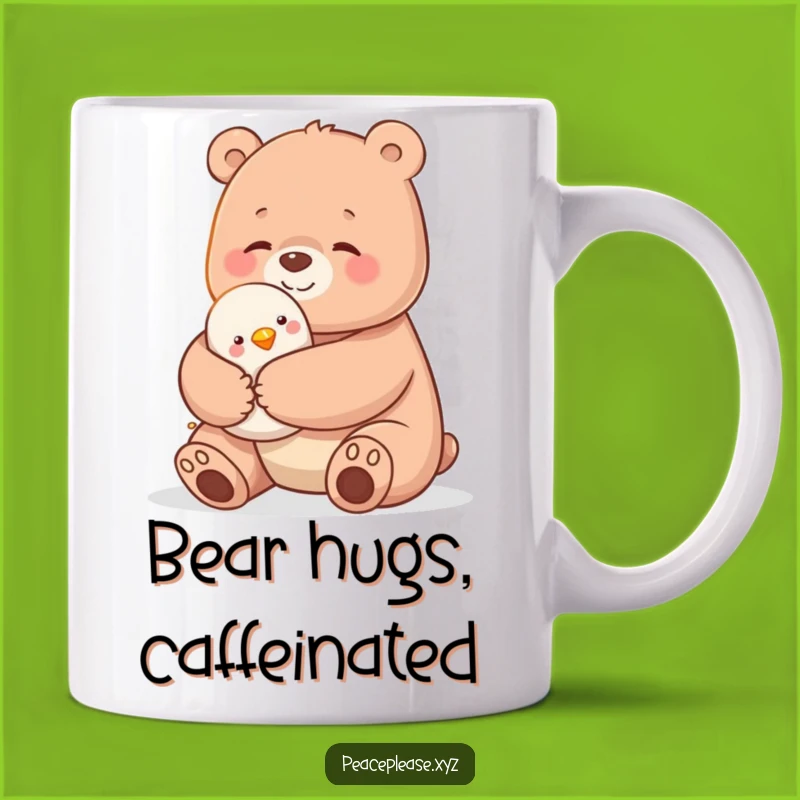 Funny Bear Hug Mug: Gentle Giant's Cozy Comfort, Perfect Gift for Animal Lovers