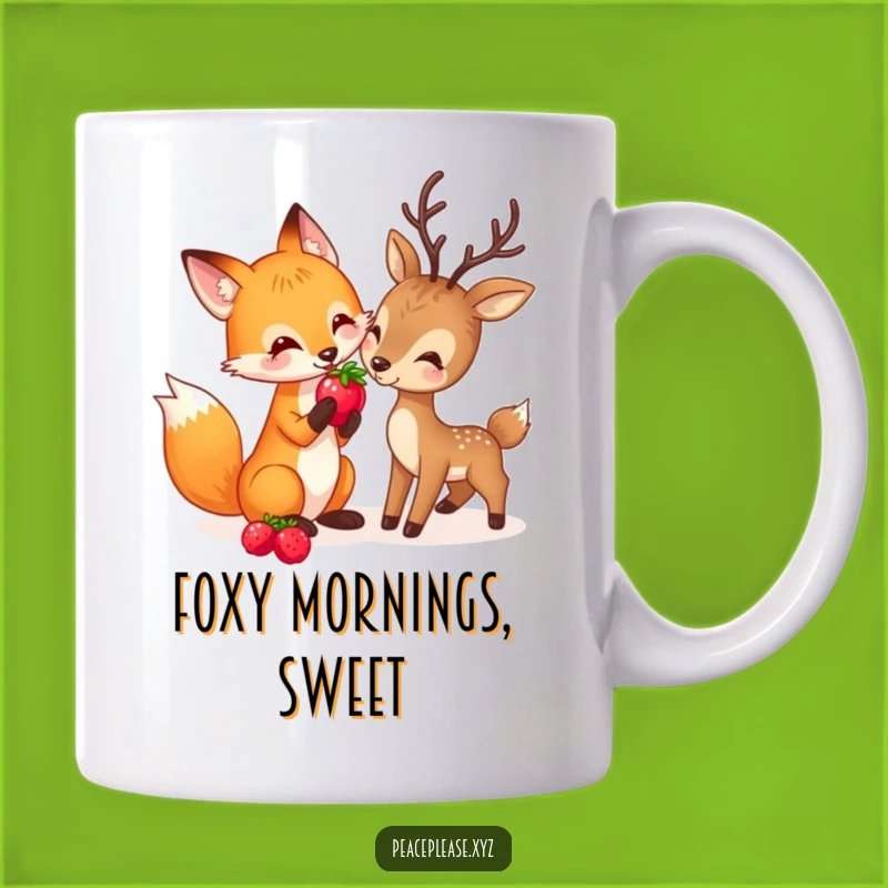 Funny Fox & Deer Mug: Playful Sharing, Unique Friendship Gift, Perfect Funny Mug