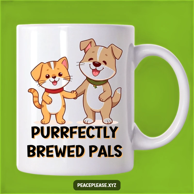 Funny Cat Dog Friends Mug: Celebrate Unlikely Bonds with this Cheerful Gift