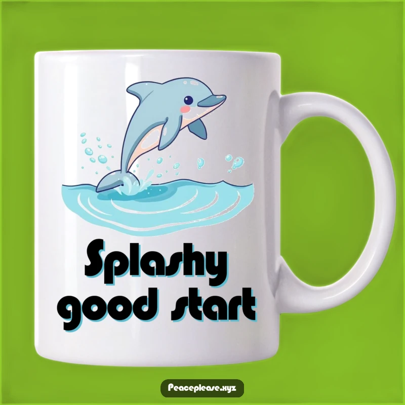 Funny Dolphin Wave Leap Mug: Hilarious Ocean Animal Gift for Beach Lovers