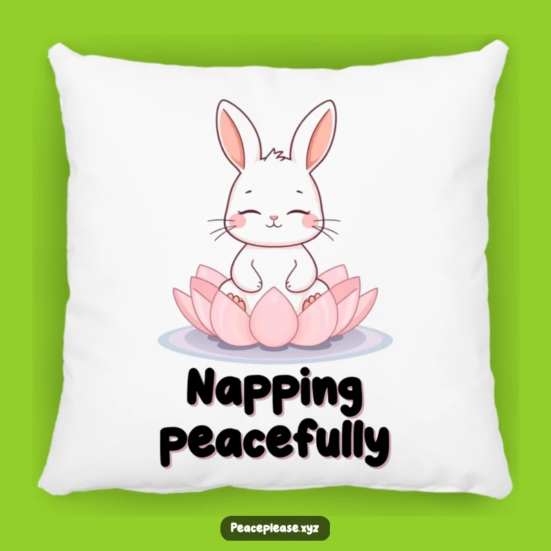 Funny Calm Rabbit Pillow: Cozy Lotus Meditation Comfort Gift