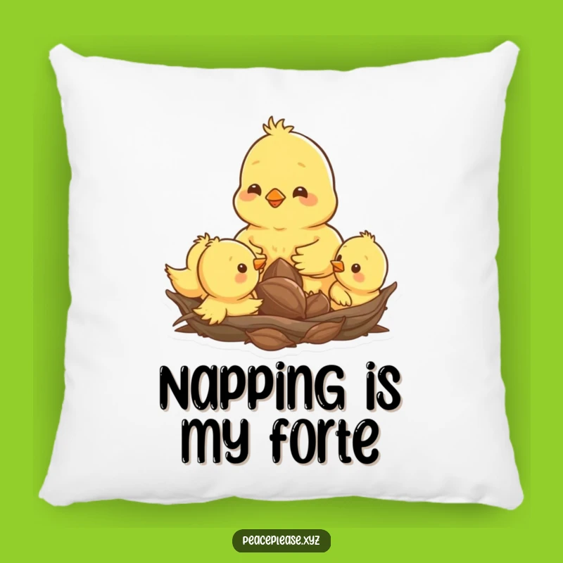 Funny Chick Family Pillow: Cozy Nesting Chicks, Adorable Comfort