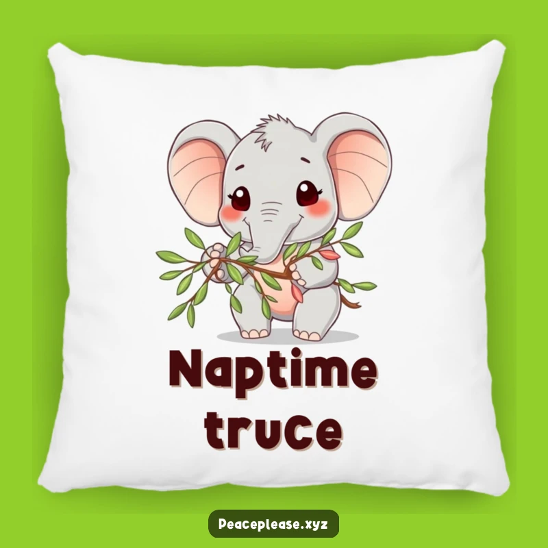 Funny Elephant Olive Branch Pillow: Cozy Comfort and Peace for Your Home