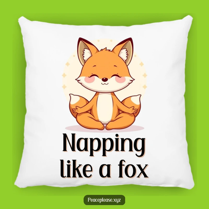 Funny Fox Yoga Pillow: Meditating Aura Cushion, Perfect Peaceful Gift