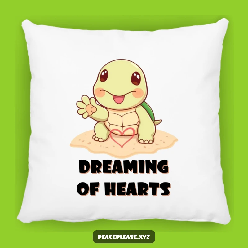 Soft Funny Turtle Heart Pillow: Cozy Love for Beachy Dreams