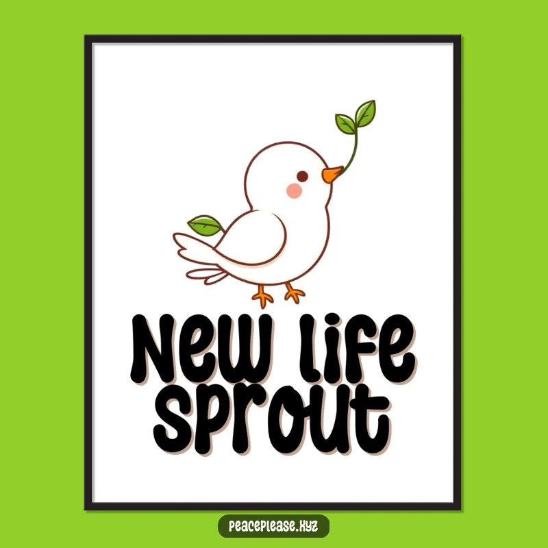Funny Dove Sprout Digital Art: Bring Hope Home with this Adorable Print