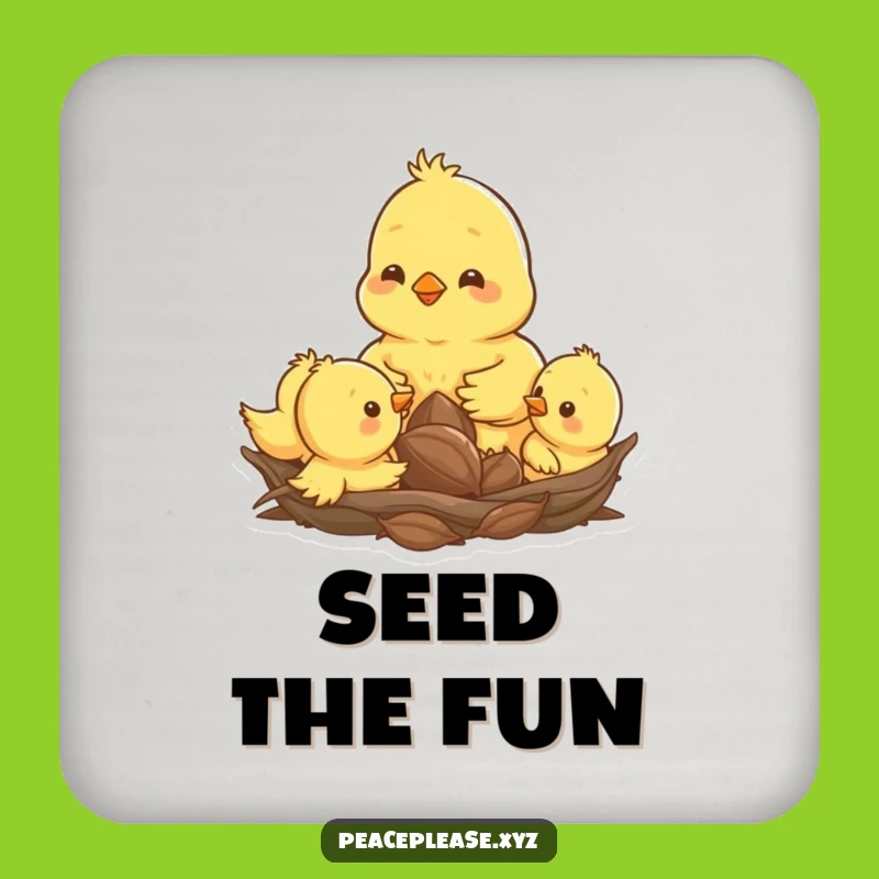 Funny Chick Family Coaster Set: Cute Nesting Chicks, Drink Protection