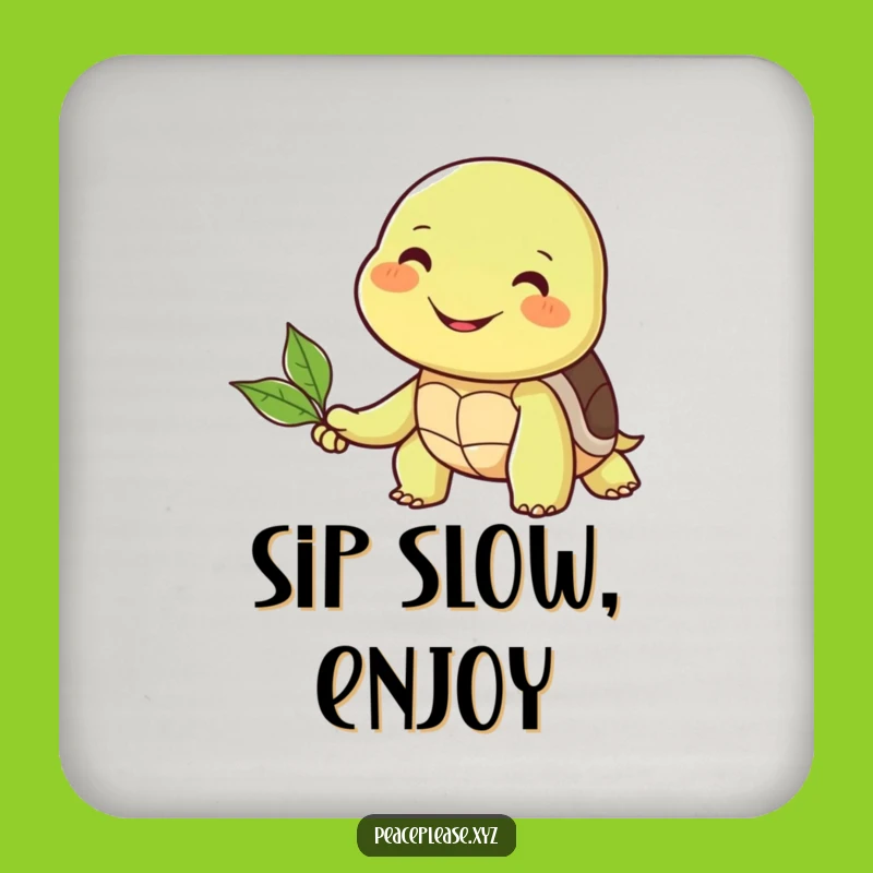 Funny Turtle Friend Coaster: Protect Surfaces with Smiles, Cute Funny Gift
