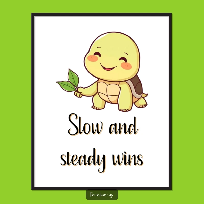 Funny Turtle Friend Poster: Whimsical Art, Friendship Decor, Perfect Funny Gift