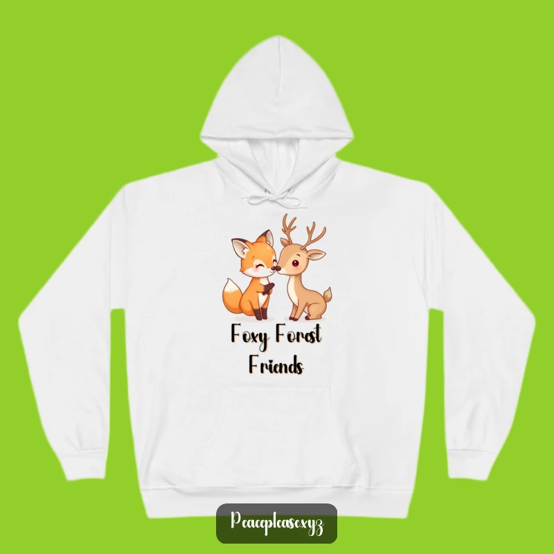 Funny Fox & Deer Hoodie: Cozy Woodland Animal Pullover, Great Gift!