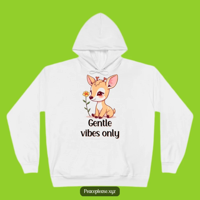 Cozy Gentle Deer Flower Hoodie - Warm Nature Comfort, Perfect Thoughtful Gift