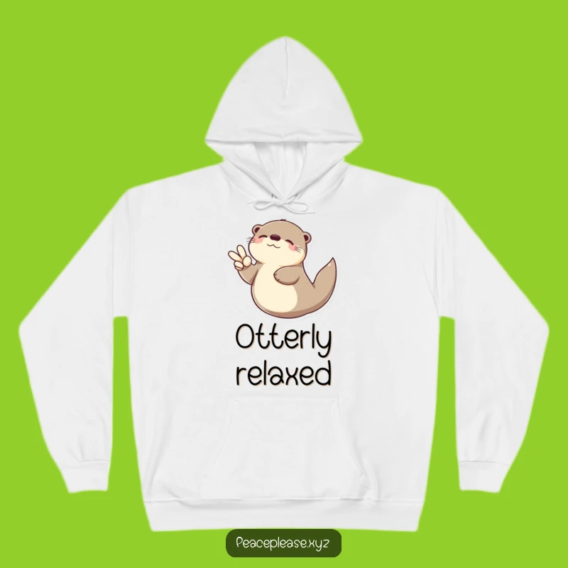 Funny Otter Peace Sign Hoodie: Cozy Comfort & Hilarious Relaxation Gift!