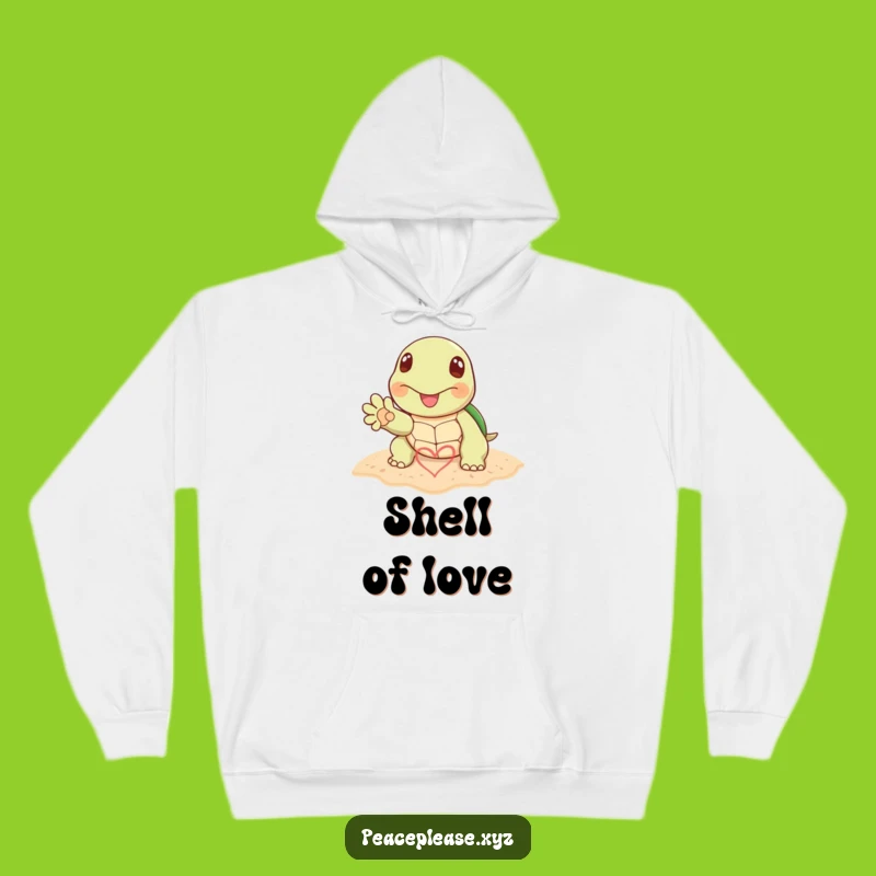Cozy Funny Turtle Heart Hoodie: Warmth and Love for Beach Goers