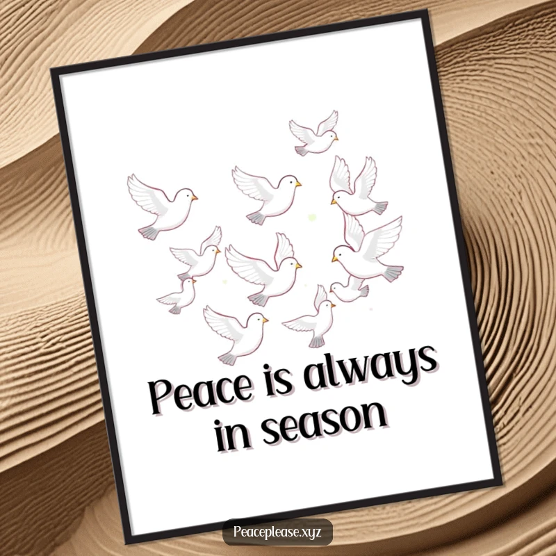Funny Free Printable Wall Art: A flock of doves flying in a peaceful formation, adding serenity and a touch of humor.