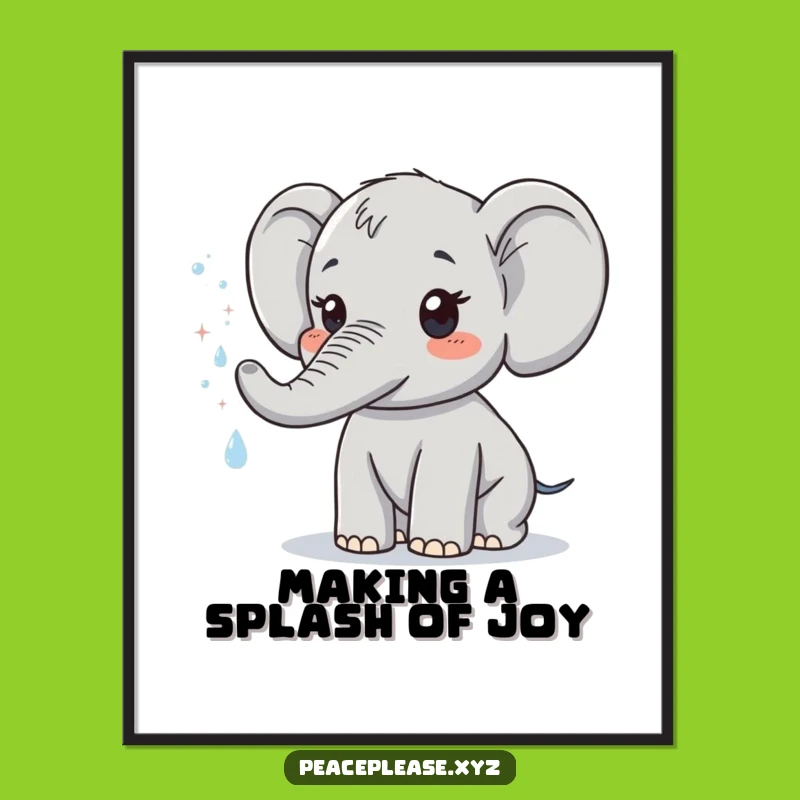 Free Printable Elephant Wall Art: Funny Sparkling Downloadable Decor