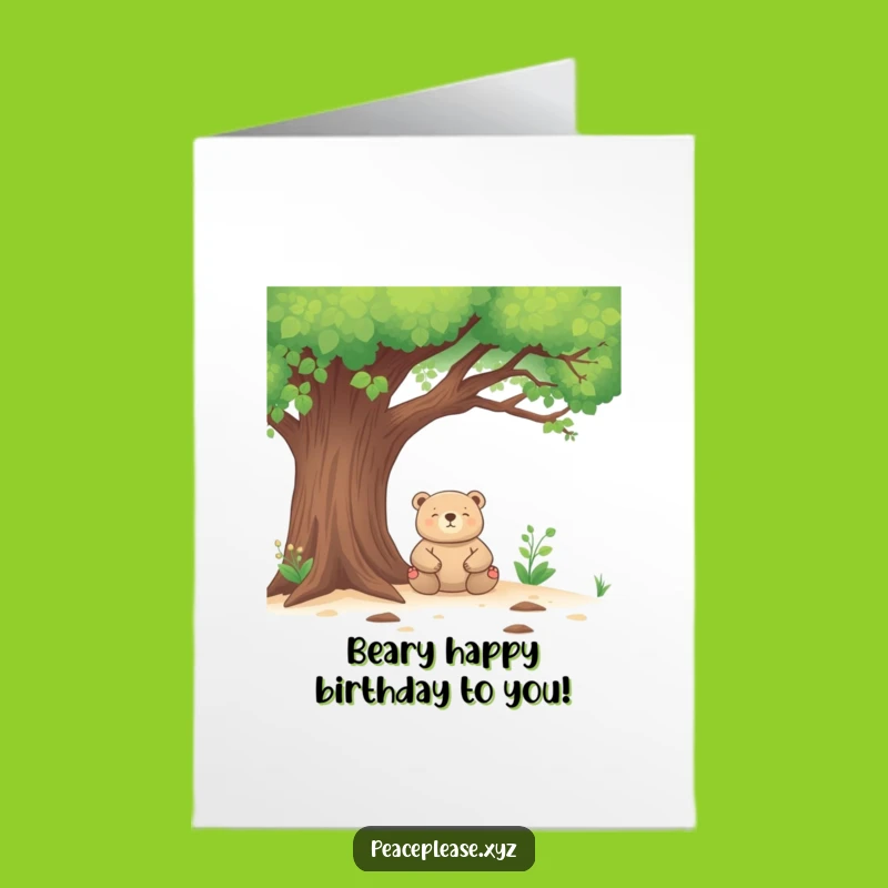 Free Printable Birthday Card: Zen Bear Meditating, Funny Downloadable Gift for Humorous Celebrations