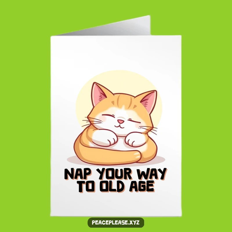 Free Printable Birthday Card: Napping Cat, Cozy Downloadable Gift!