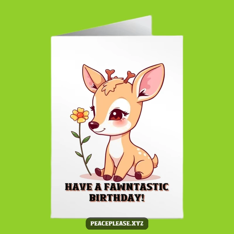 Free Printable Deer Flower Birthday Card: Sweet & Funny Downloadable Greeting for a Special Day!