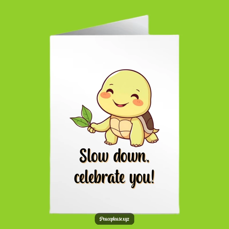 Free Printable Turtle Birthday Card: Funny Downloadable Gift for a Slow & Steady Celebration