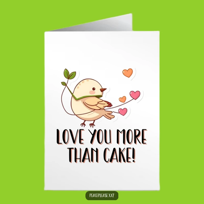 Free Printable Birthday Card: Bird Hearts Flying, Funny DIY Downloadable Gift