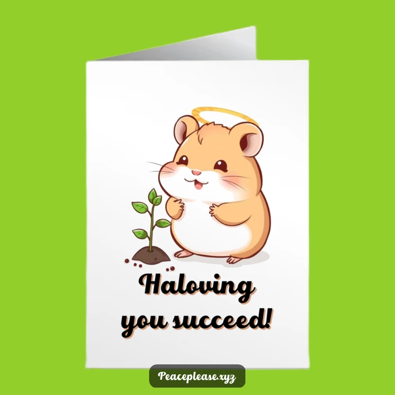 Free Printable Card: Hamster Halo Blessings for Your Amazing Accomplishment