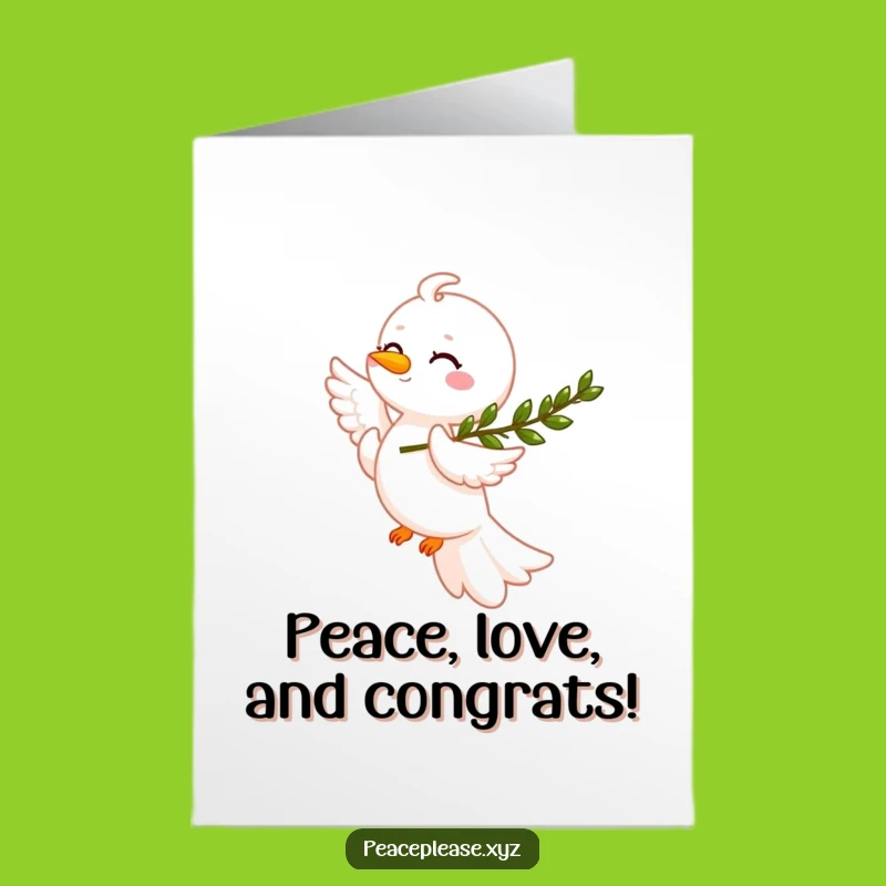 Free Printable Congrats Card: Dove Olive Branch Celebration of Success