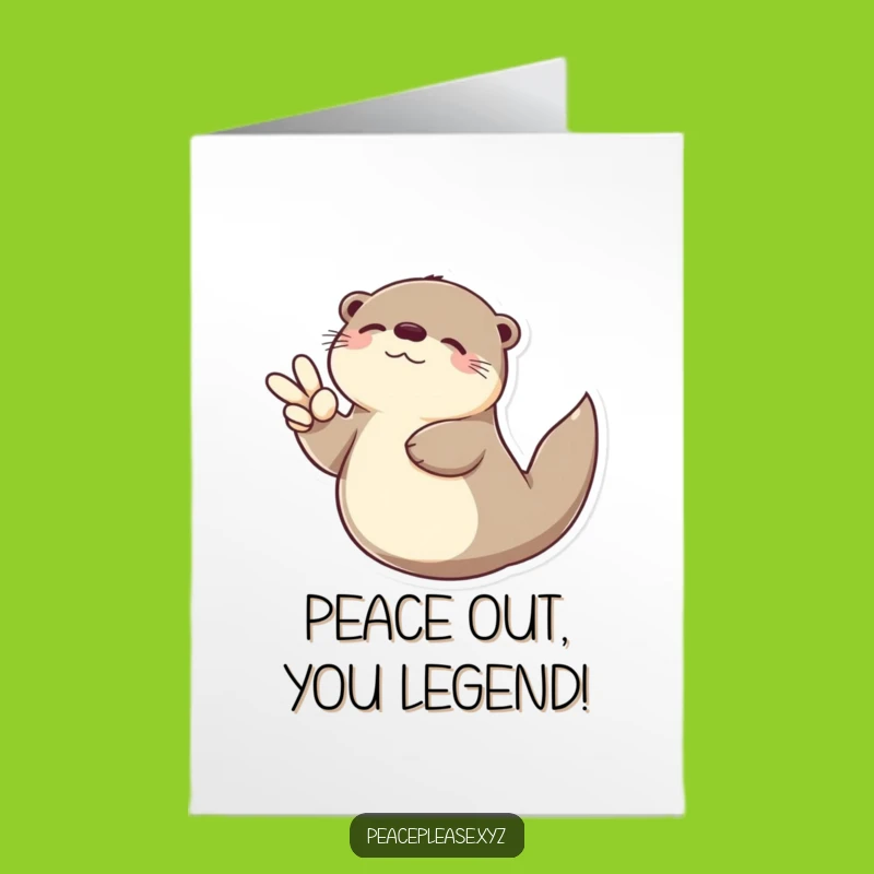 Free Printable Congrats Card: Otter's peace for your win, funny downloadable gift!