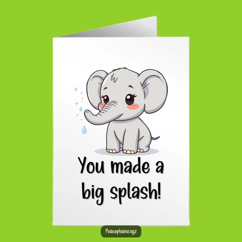 Free Printable Congrats Elephant Card: Funny Sparkling Downloadable Gift