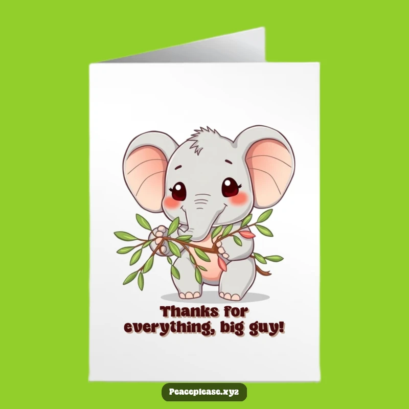 Free Printable Thank You Card: Elephant of Gratitude & Smiles!