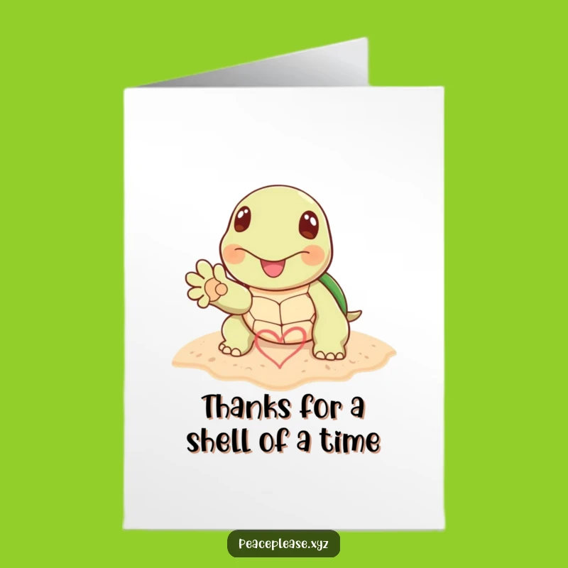 Free Printable Thank You Card: Turtle Heart Paw for Your Kindness