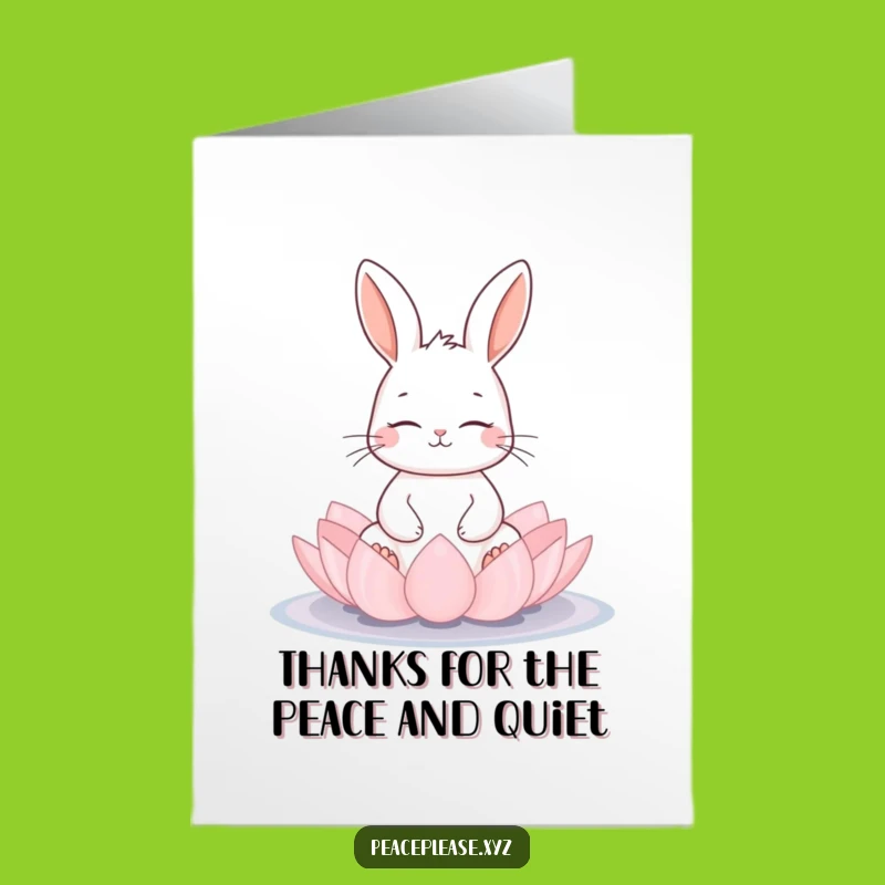 Free Printable Thank You Card: Zen Rabbit Lotus Meditation Thanks