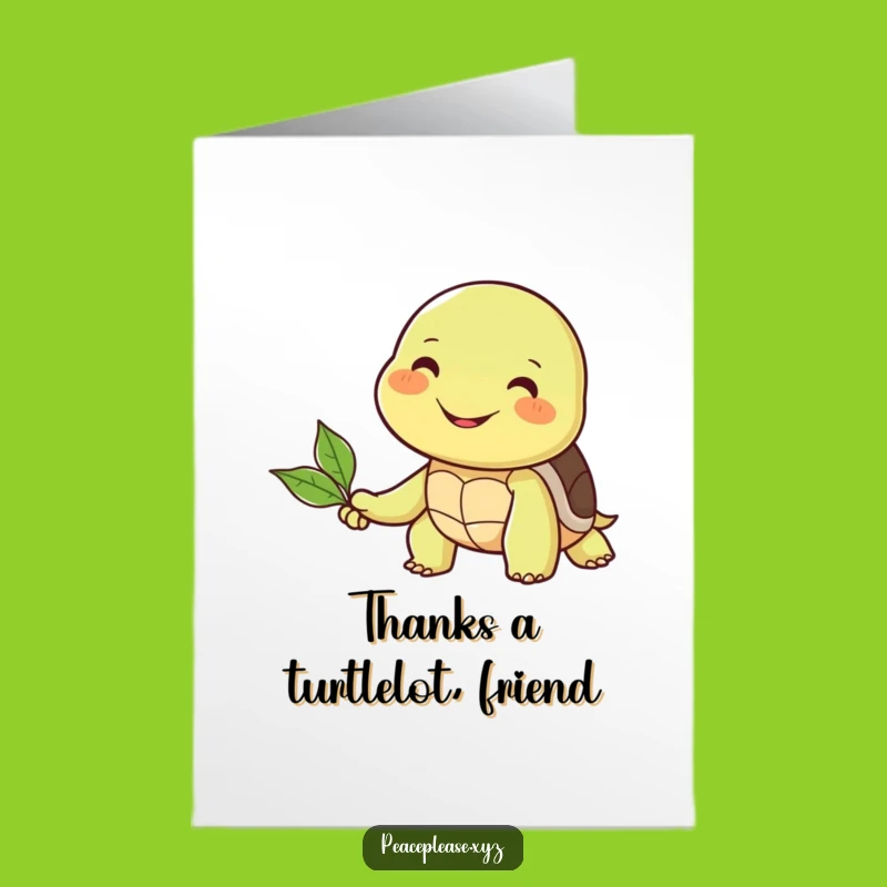 Free Printable Turtle Thank You Card: Funny Downloadable Gift for Kind Friends