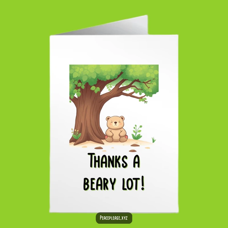 Free Printable Thank You Card: Zen Bear Meditating, Funny Downloadable Gift for Gratitude, Easy DIY