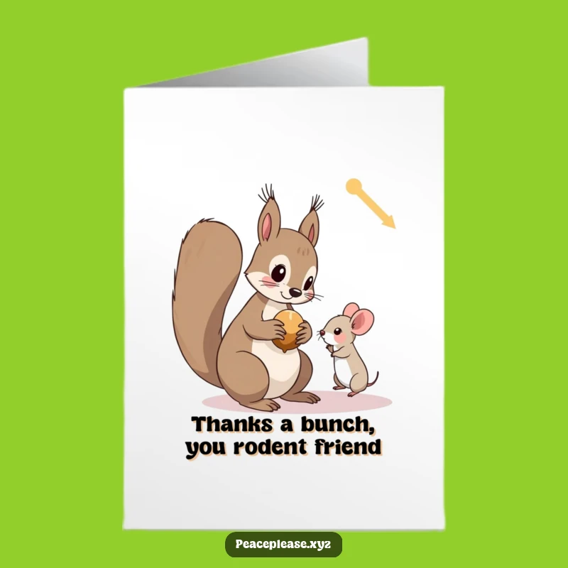 Free Printable Thank You Card: Squirrel & Mouse Gratitude - Funny Downloadable Gift