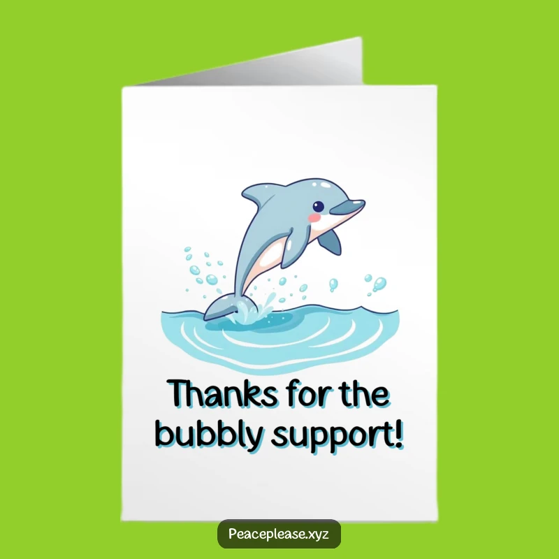 Free Printable Thank You Card: Dolphin Wave, Overflowing Gratitude
