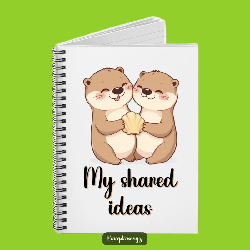 Cheerful Otter Seashell Notebook - Fun Journal, Ideal Funny Gift for Notes