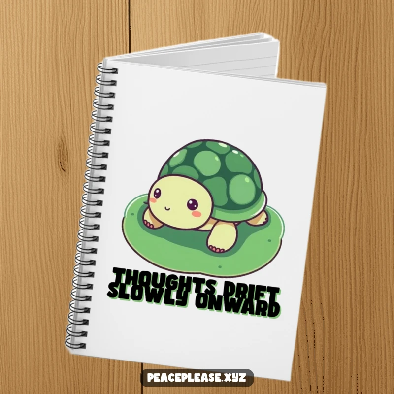 Funny Notebook with a serene turtle floating on a lily pad, perfect for jotting down peaceful ideas and humorous observations.