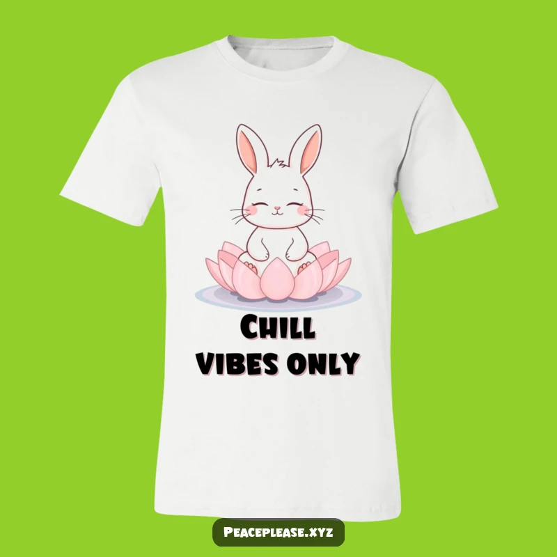 Funny Calm Rabbit Meditation T-Shirt: Zen Lotus Design for Gift